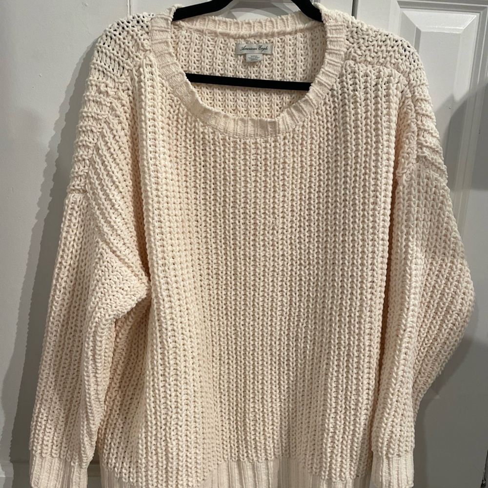 American Eagle Outfitters Cream Knit Sweater